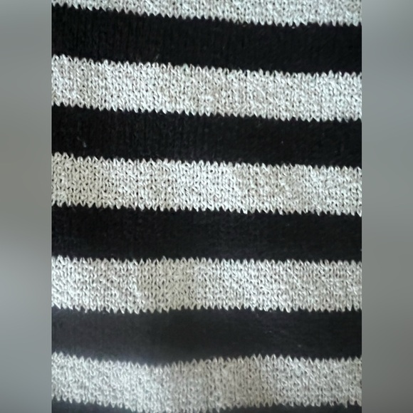 H&M Boxy striped black white jersey sweater wide long sleeves size XS - Picture 5 of 6